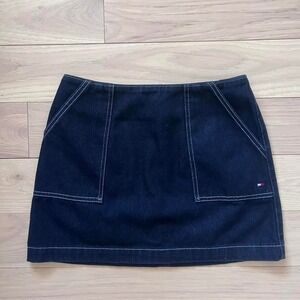 Vintage 90s Tommy Hilfiger Mini Denim Skirt Womens Sz 3 Dark wash americanacore